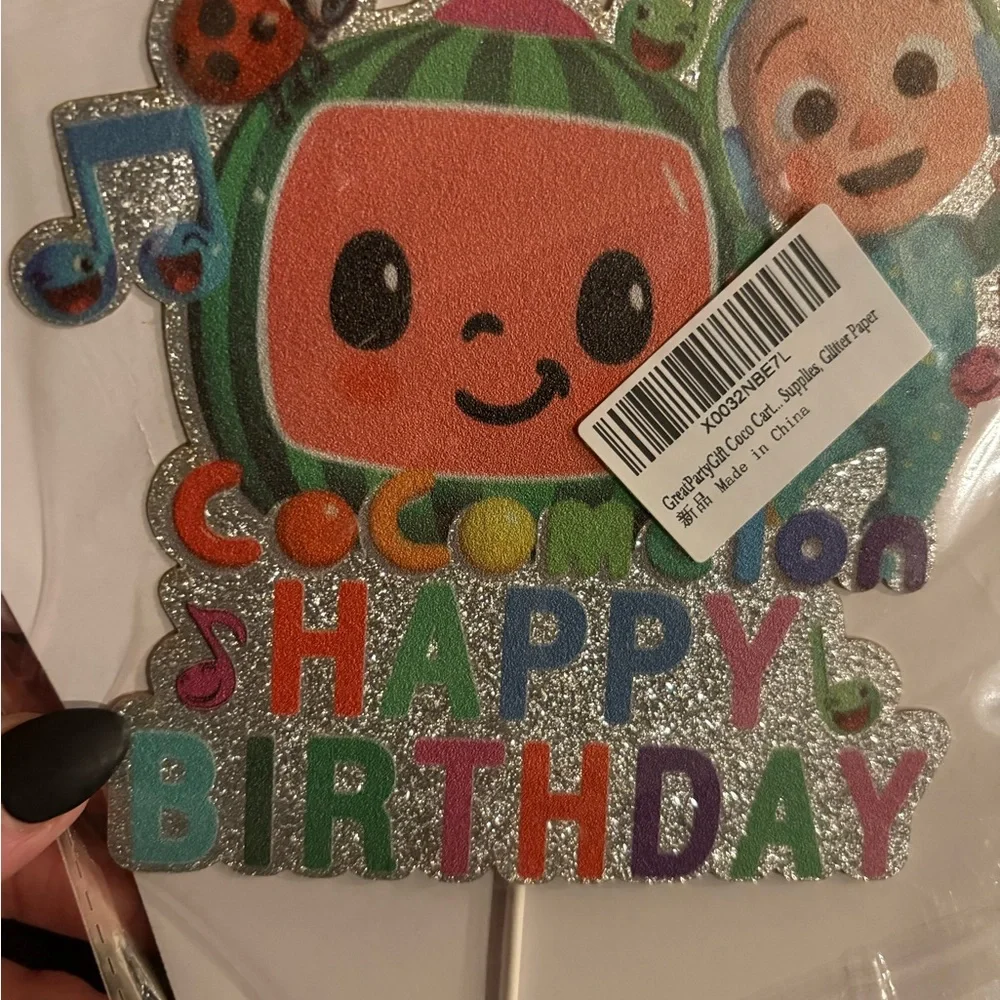 Happy Birthday CoCoMelon Cake Topper - Multicolor